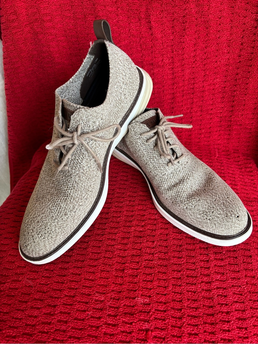 Men's Knit Cole Haan Casual Lace-Up Shoes in Light Taupe